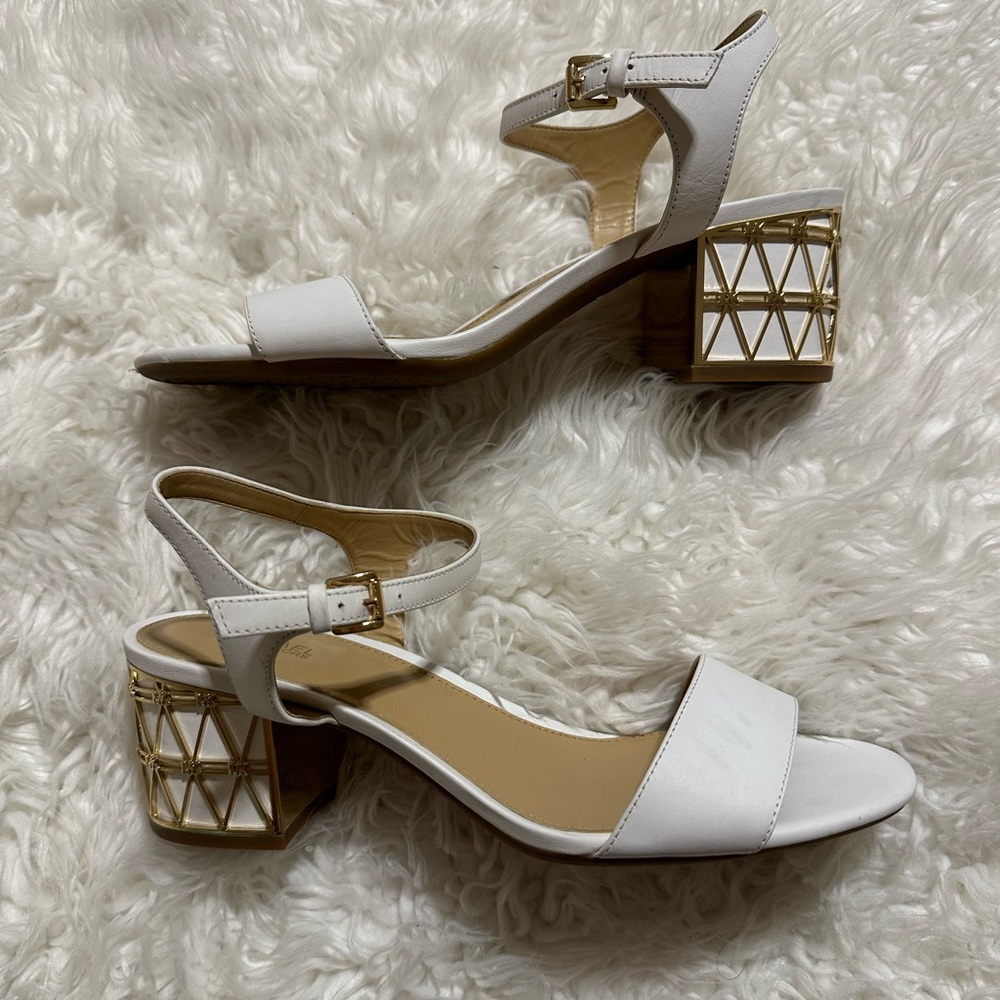 Michael Kors Gold Block Sandals